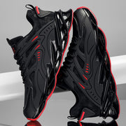 Erkaklar uchun zamonaviy dizayndagi yugurish krossovkalari, har mavsum uchun nafas oladigan kauchuk taglik, va tasma bilan yopish.