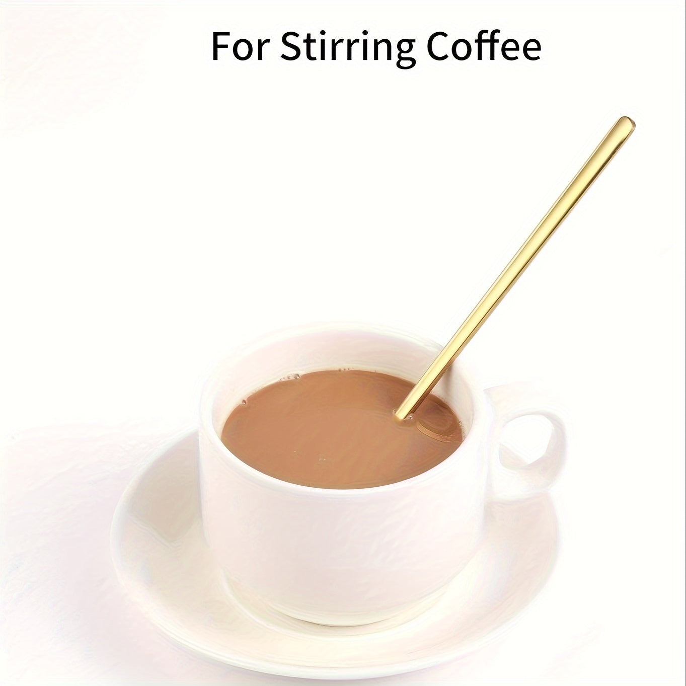 Titanium Gold Long Handle Coffee Spoon Stainless Steel for Stirring Coffee Honey