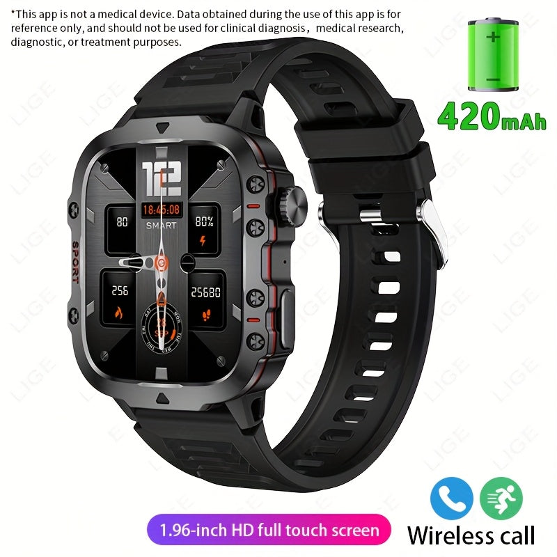 Men's Smart Watch with Voice Assistant IP67 Water Resistance Sports Strap 100+ Exercise Modes