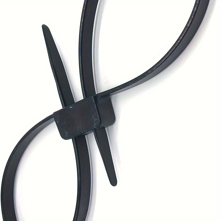 Black Nylon Zipper Ties Set 1/3/10pcs Weatherproof Non-Slip Break Resistant