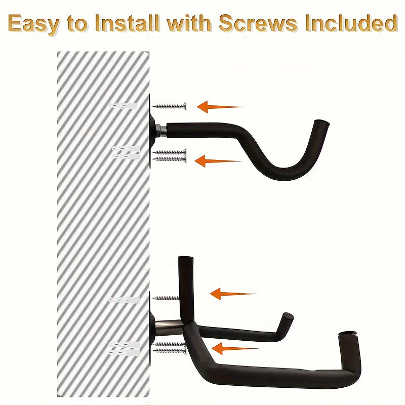 Soporte de pared para guitarra en hierro negro con ganchos seguros para guitarras y bajos