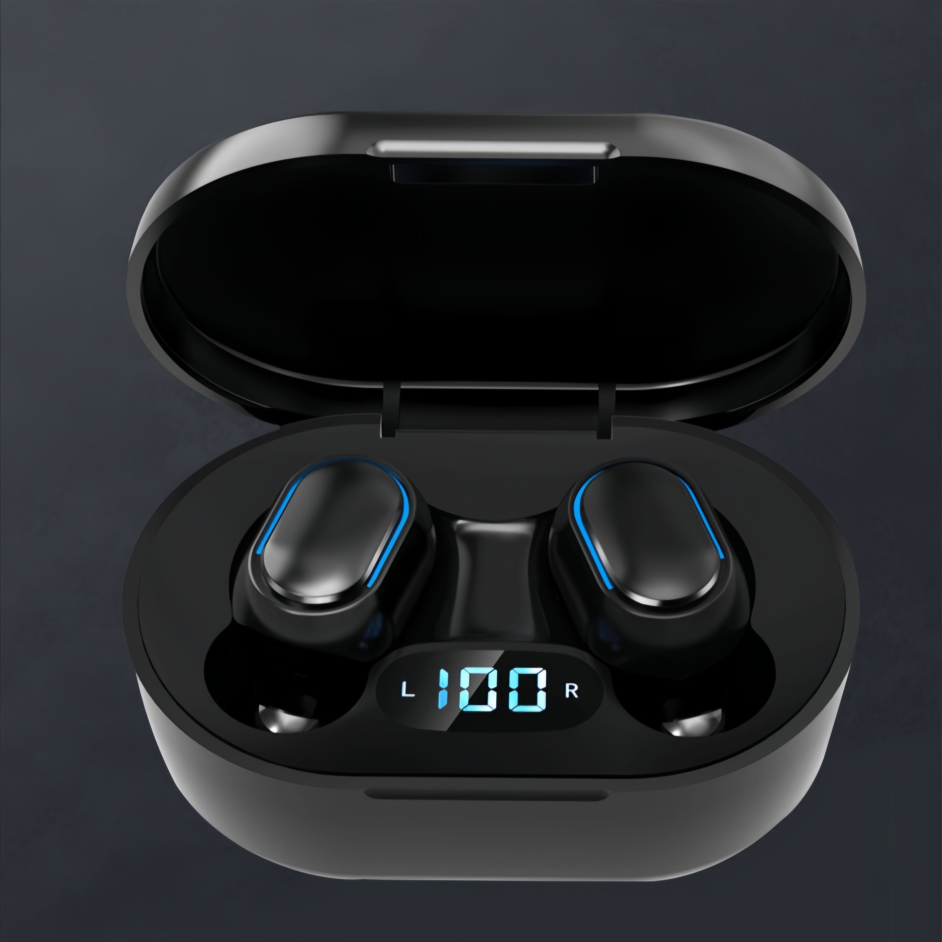 Wireless Earbuds with 5.3 Chip Stereo Sound Long Battery LED Display Silicone Ear Caps