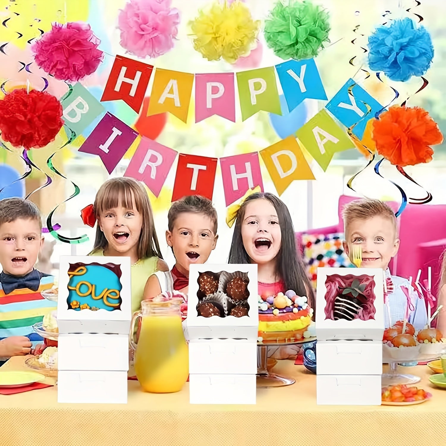 Mini Bakery Gift Boxes Sets of 12 50 or 100 with Window for Chocolates Cookies