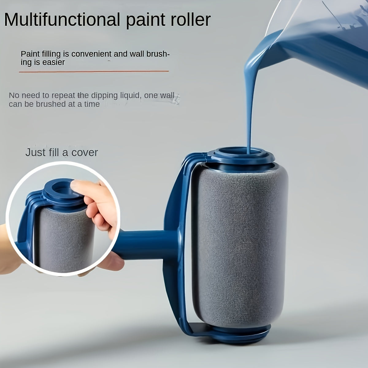2-Piece Paint Roller Set with Extension Rod for Walls and Latex Paint