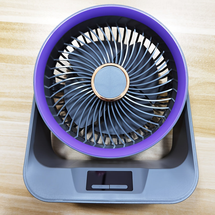 USB Table Fan with Turbo Speed, 5 Settings, Timer, Indoor Outdoor Use