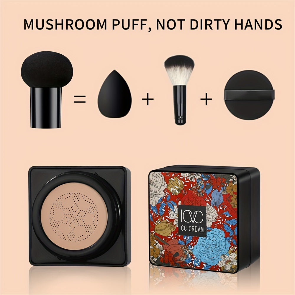 Женский тональный крем с эффектом воздушной подушки Mushroom CC BB Cream с полной маскировкой, водостойкий