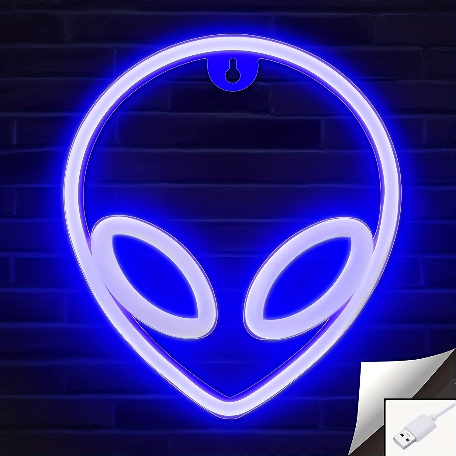 Neon Sign 22x19.5cm Blue Pink UFO LED Wall Light Battery USB Powered for Bedroom Game Room Decor