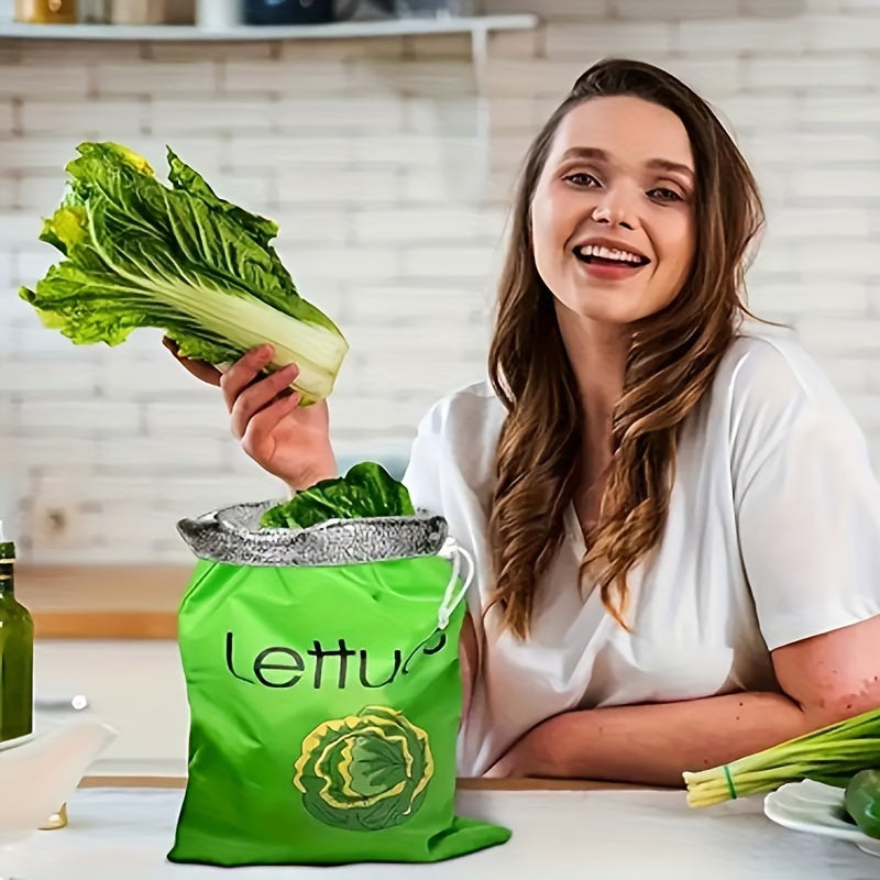 2 ta katta qayta ishlatiladigan oziq-ovqat saqlash sumkasi, tomchilar uchun qarshi, nafas oladigan, tortish uchun yopiq