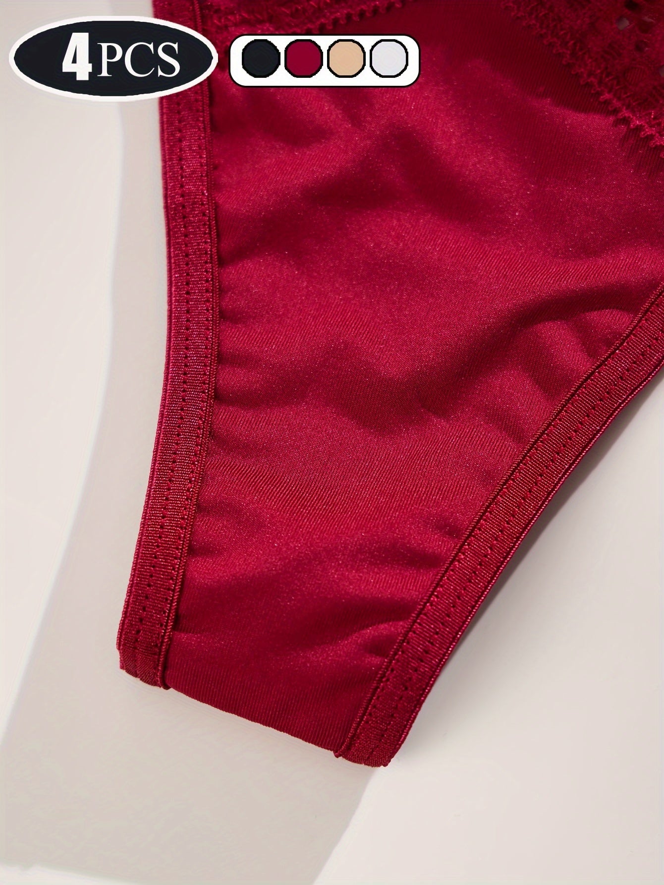 Women's Low Waist Panties 4-Piece Set Sexy Erotic Underwear