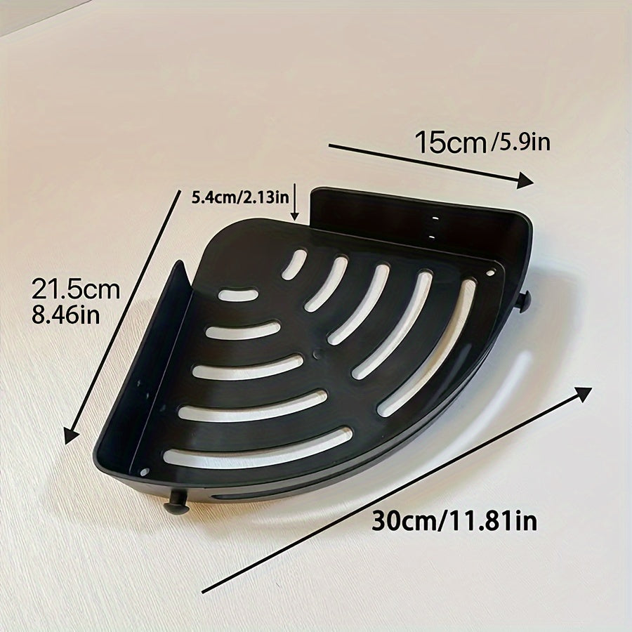Devorga o'rnatiladigan plastik burchakli dush caddy, kuchli vakuum bilan, burg'ulash talab qilinmaydi. Hammom aksessuarlarini va kosmetikalarni tartibga solish uchun ideal.
