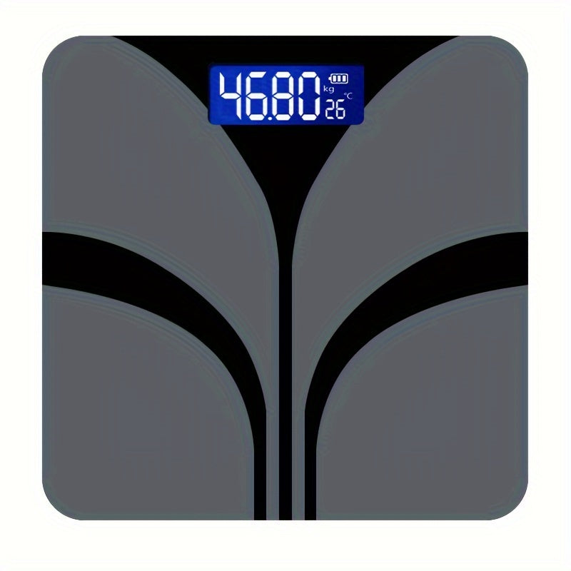 Черные умные весы с ЖК-дисплеем и измерением температуры для использования в ванной