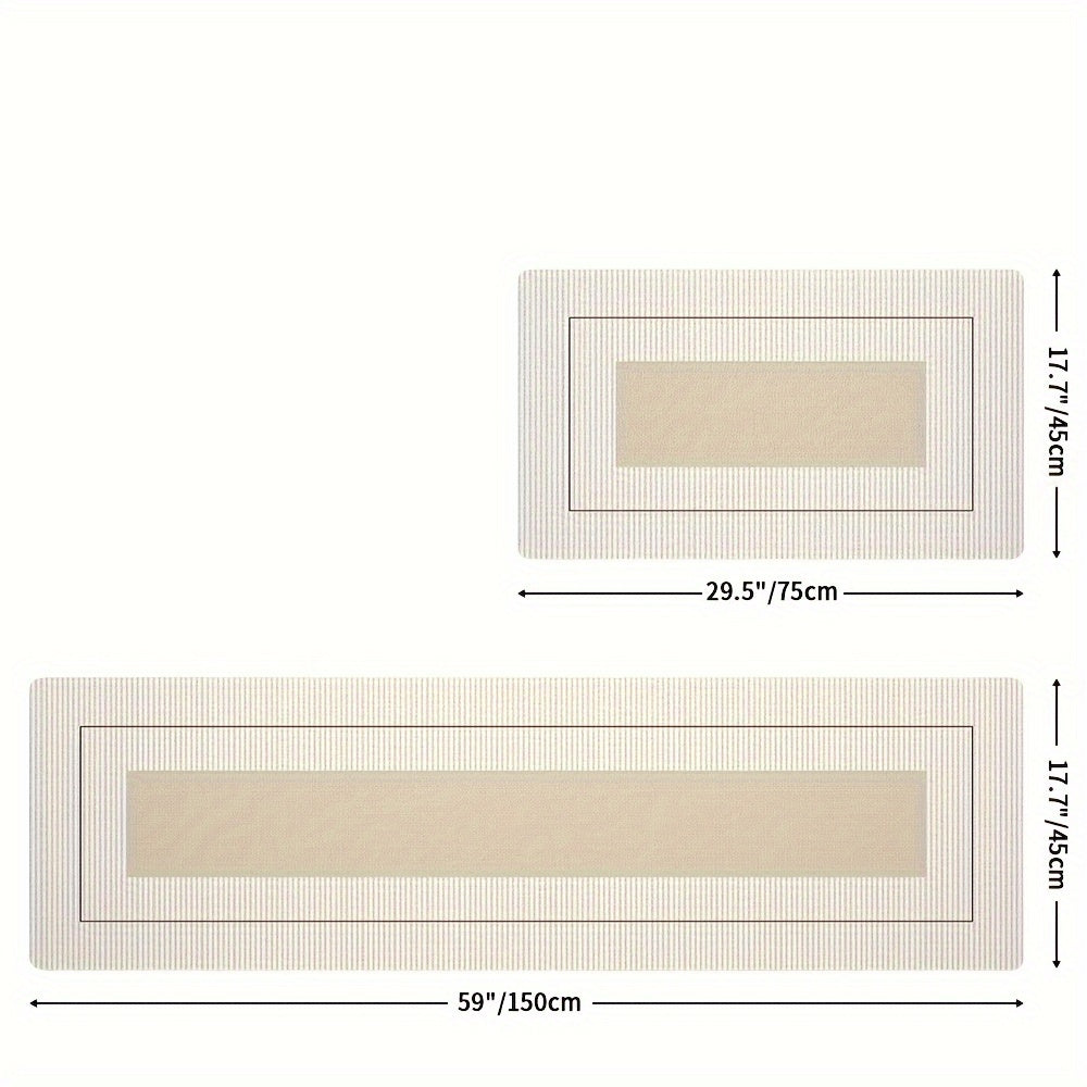 Non-Slip Stain-Resistant Polyester Kitchen Rug Absorbent Easy to Clean