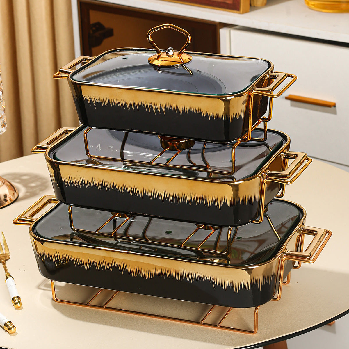 Ko'p funksiyali keramika pishirish va tayyorlash to'plami - Non, go'sht, zakuska, pizza uchun ajoyib | Uy oshxonalari, restoranlar va ochiq yig'ilishlar uchun mos | To'ylar, Tug'ilgan kunlar va Rojdestvo kabi bayramlar uchun ajoyib sovg'a