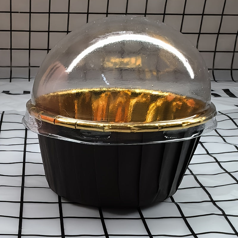 50 штук термостойких бумажных форм для кексов с крышками для выпекания кексов и маффинов