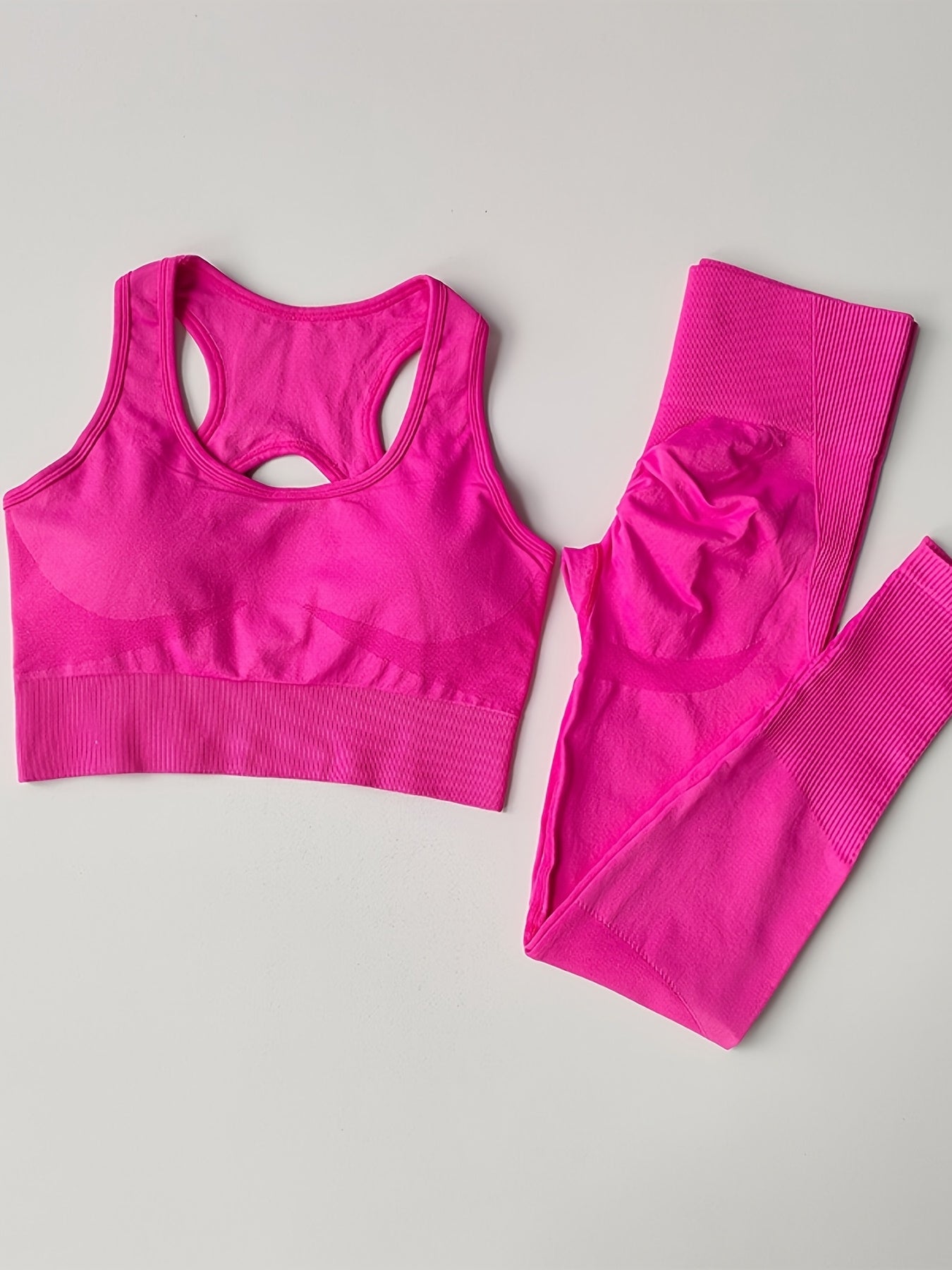 High-Waist Yoga Set with Shockproof Sports Bra and Quick-Dry Leggings Nylon Spandex Non-Transparent