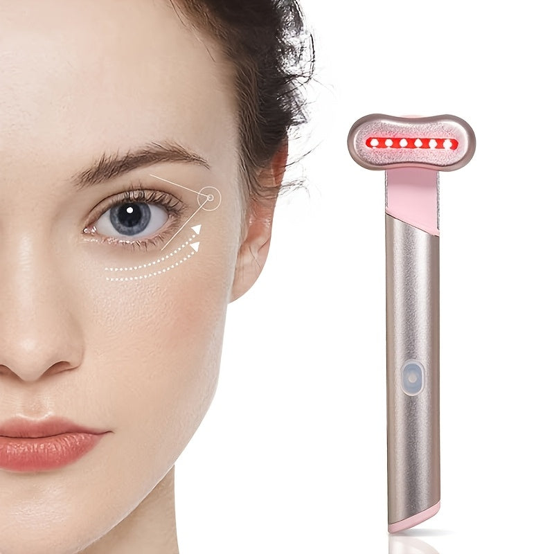 Dispositivo de masaje facial y ocular con cabeza giratoria de 270°, recargable, alimentado por USB