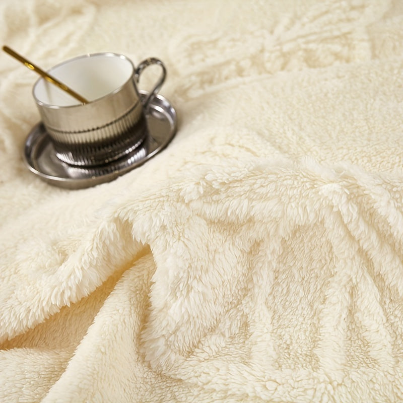 White Taffeta Butterfly Jacquard Throw Blanket Soft Warm Cozy for Couch Bed Travel