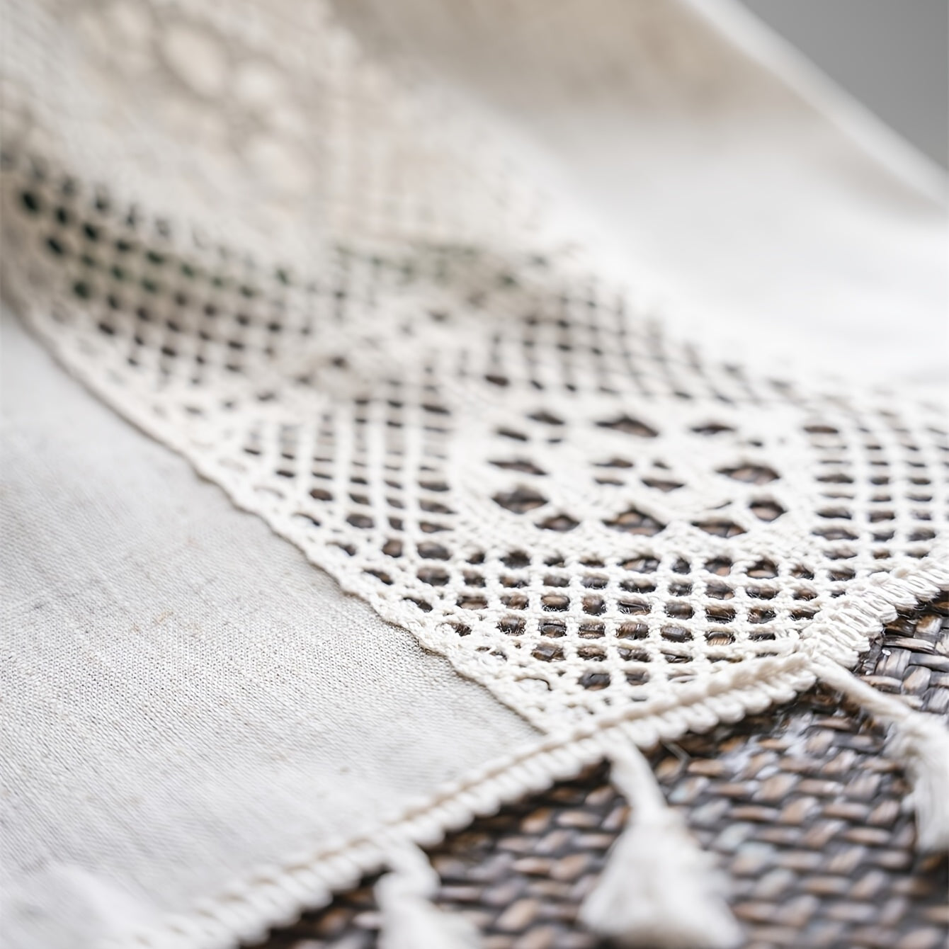 Бохо льняная штора с пэчворком и полутёмным эффектом для гостиной, спальни, кухни