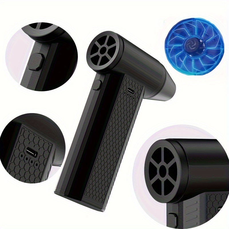 Portativ Mini Turbo Jet Simsiz Qo'l Dust Blower 8000mAh Li-ion Qayta Zaryadlanadigan Batareya, USB Zaryadlash, Avtomobillar, Klaviaturalar, Avtomobil O'rindiqlari va Grillar uchun Ko'p Maqsadli Havo Tozalagich
