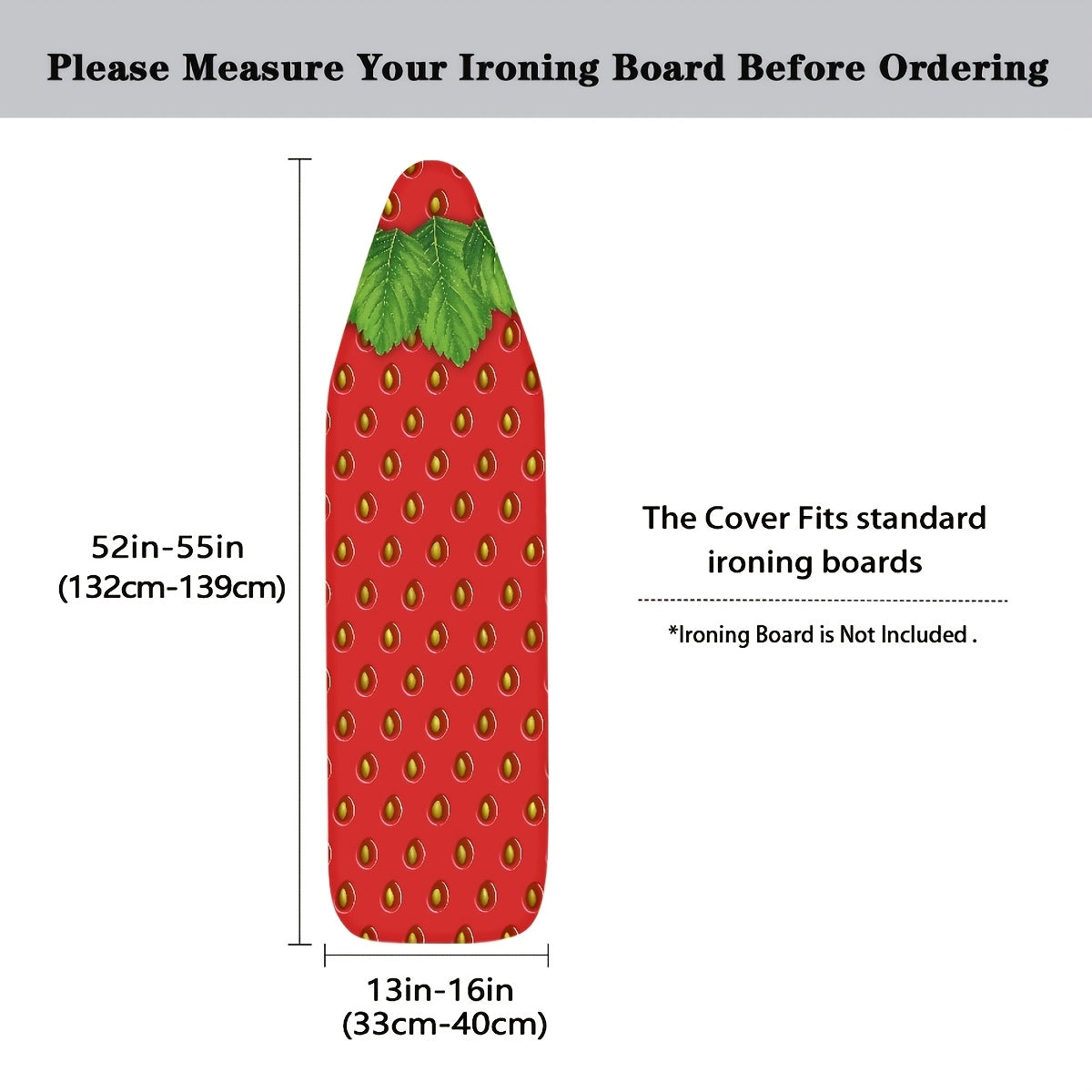 Standard Size Ironing Board Cover and Pad with Fruit Prints Non-Stick Stain-Resistant Elastic Edge