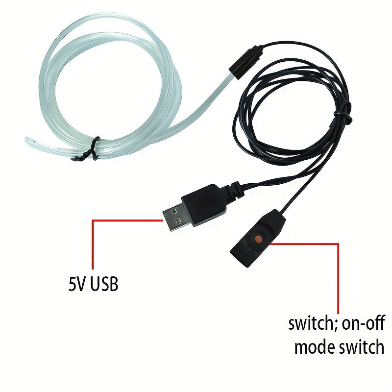 RGB LED автомобильная внутренняя подсветка, световая лента 2м 4м, USB, гибкий неон