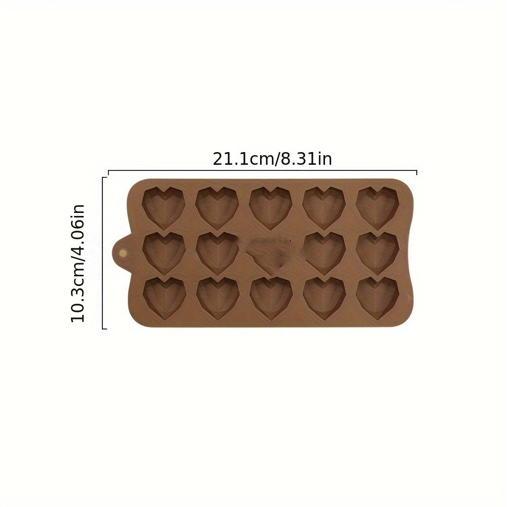 Silicone Heart-Shaped Chocolate Mold for Valentine's Day Baking and Cakes