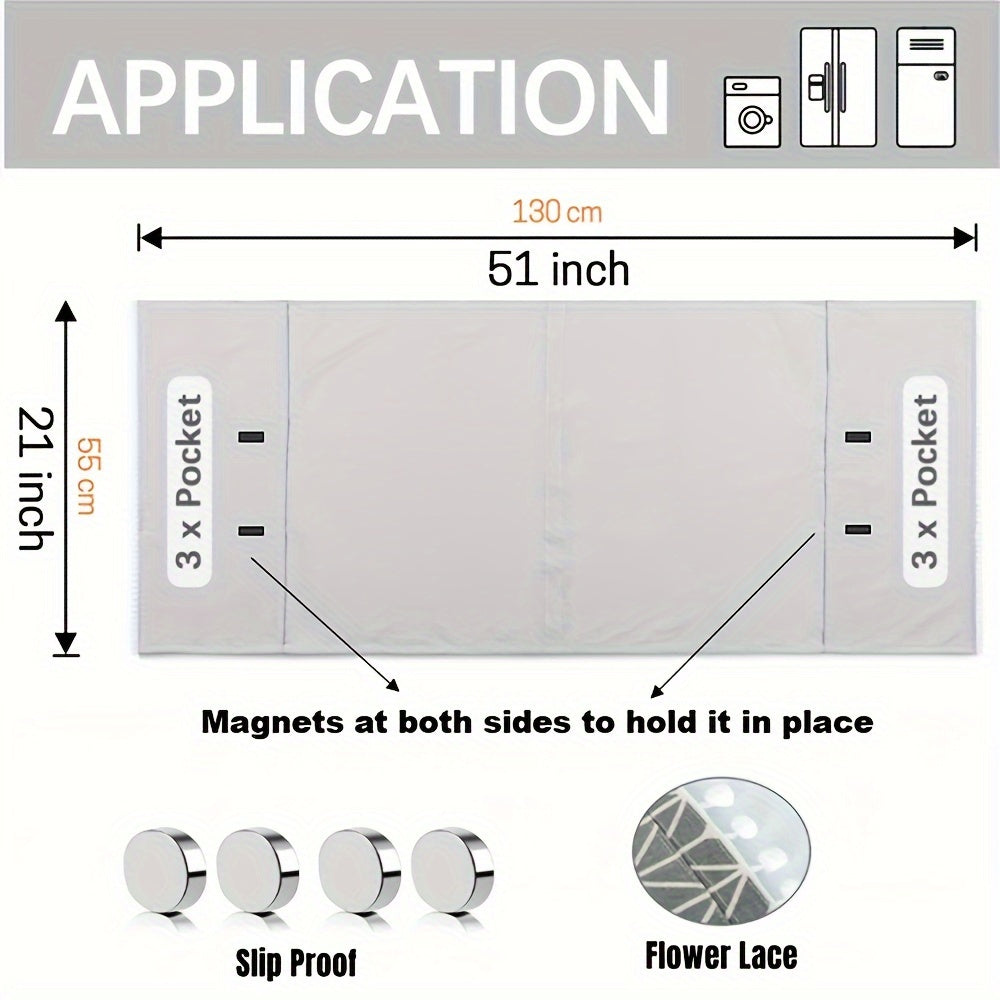 Washer And Dryer Top Cover Waterproof Dust Cover with Storage Bags