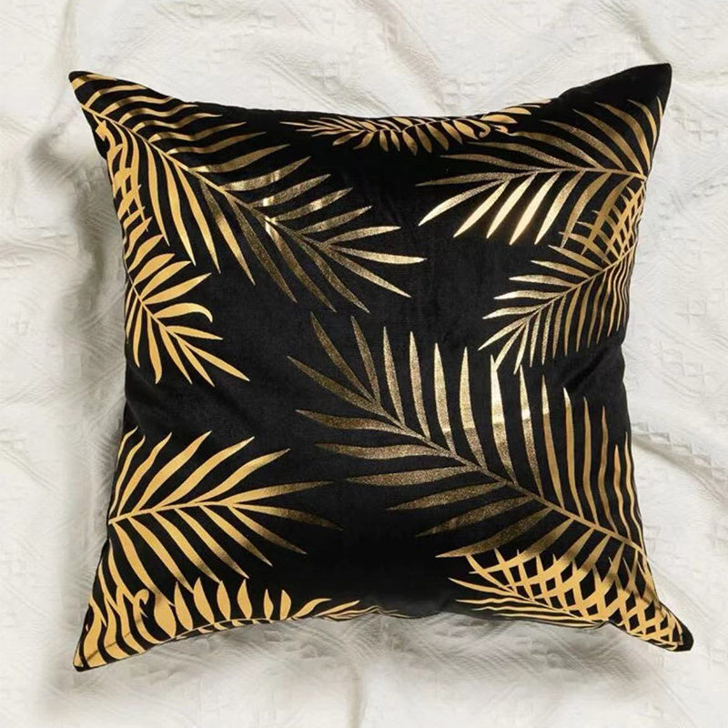 Luxurious Gold Leaf Print Throw Pillow Covers 18x18 Inches for Living Room Bedroom Sofa