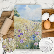 Two Pieces Ultra Soft Kitchen Towels Wildflower Meadow Design 40x60cm Absorbent