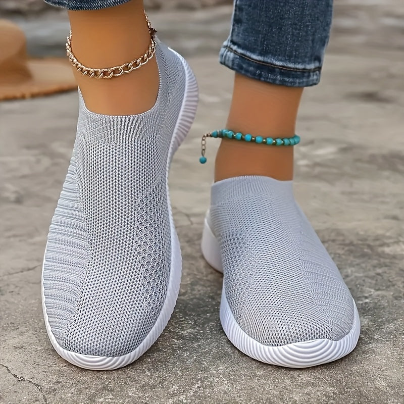 Women's Pink Mesh Slip-On Sneakers Lightweight Breathable Athletic Shoes