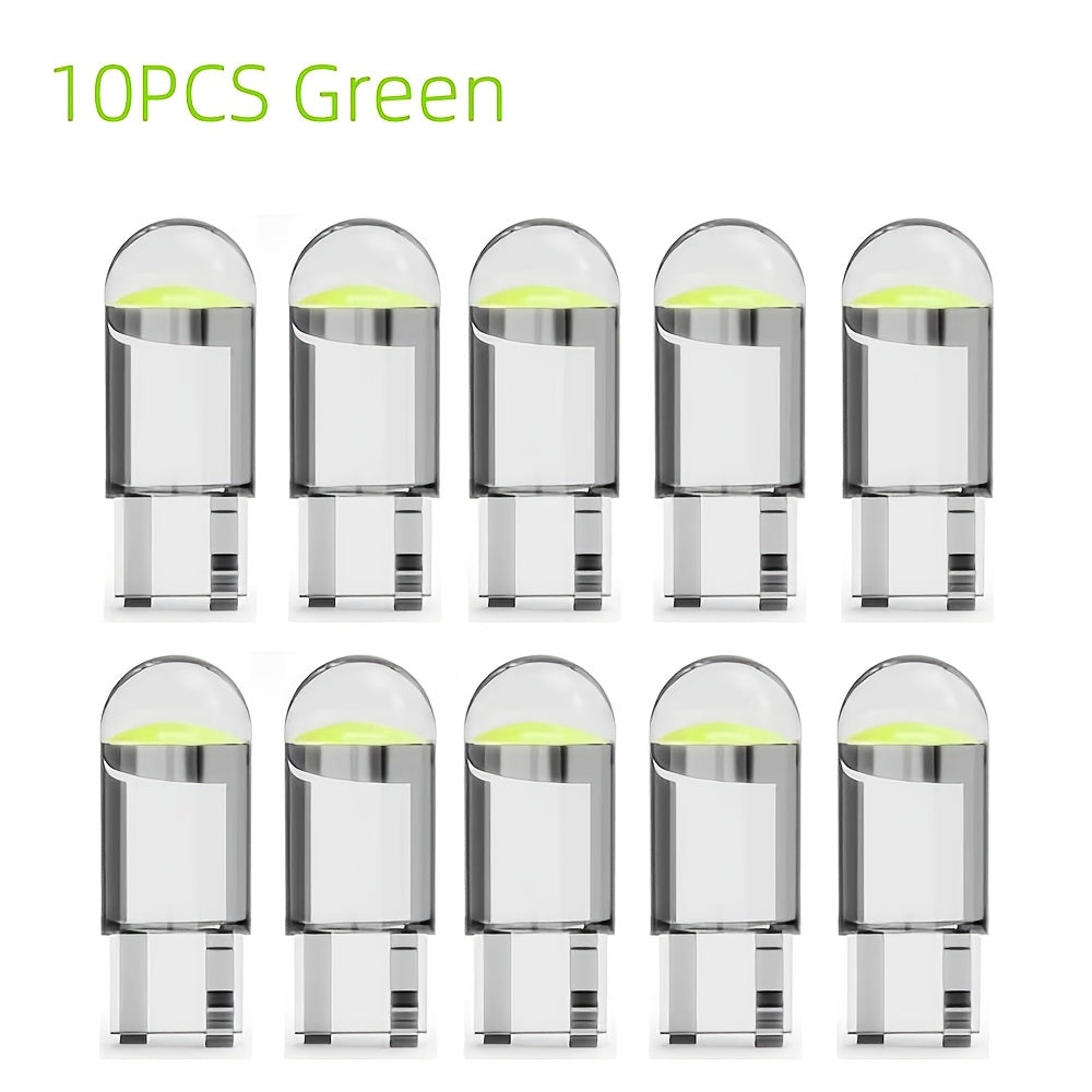 10 piezas de luces LED T10 para interior de coche, 12V, luz blanca brillante, base de cristal, bombillas automotrices