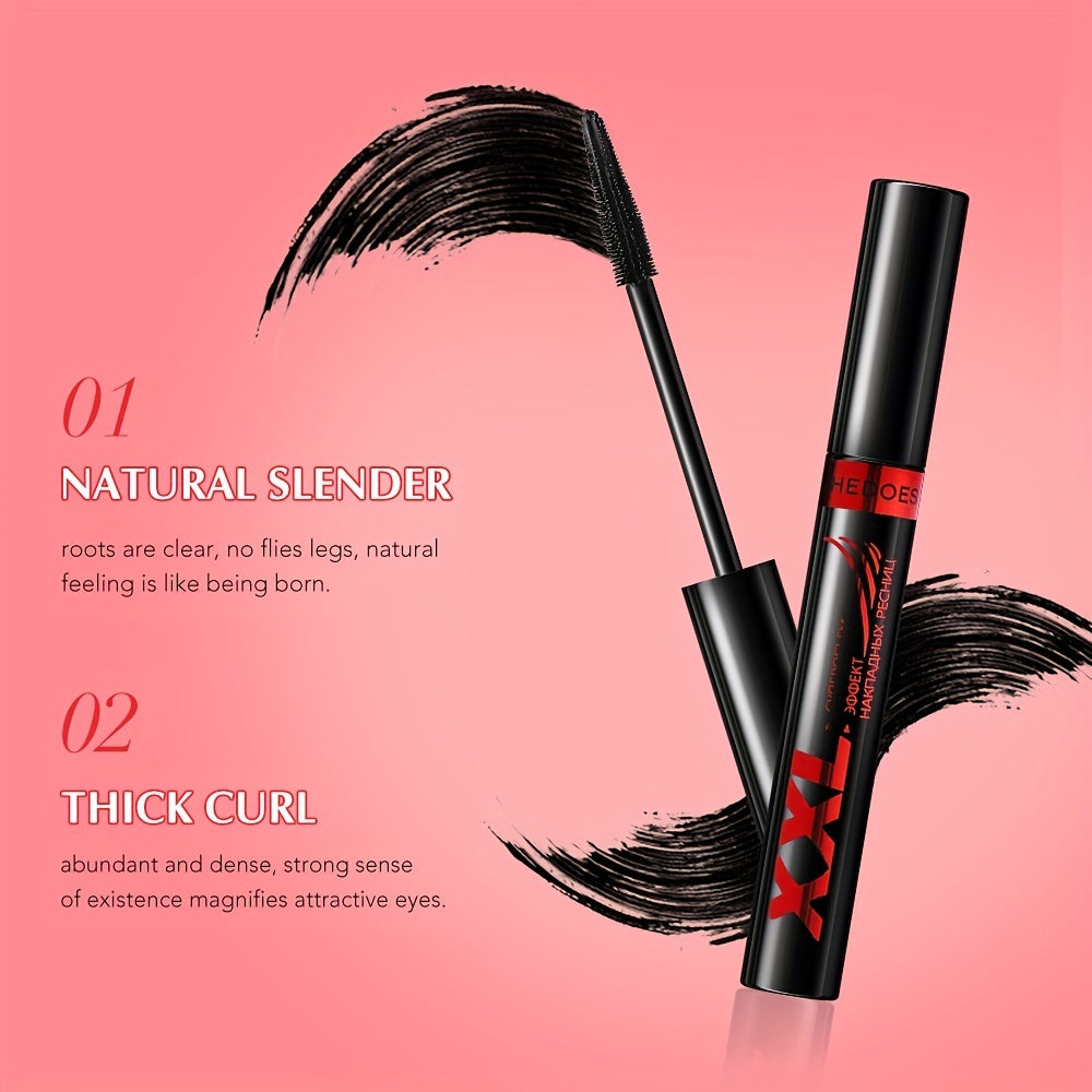 Waterproof Black Mascara with Volumizing Lengthening and Curling Formula Containing Plant Squalane