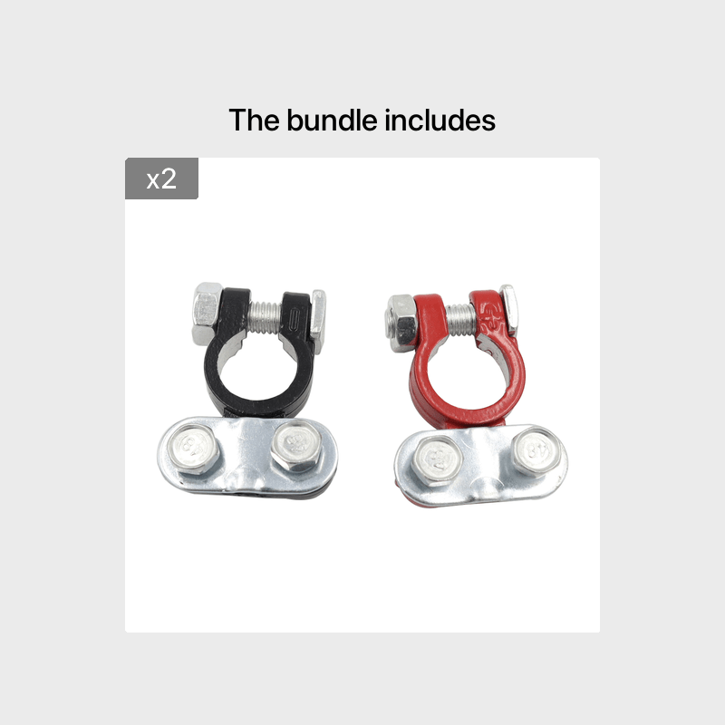 2 Pairs Heavy Duty Battery Terminal Clamps for Car Boat Truck in Alloy