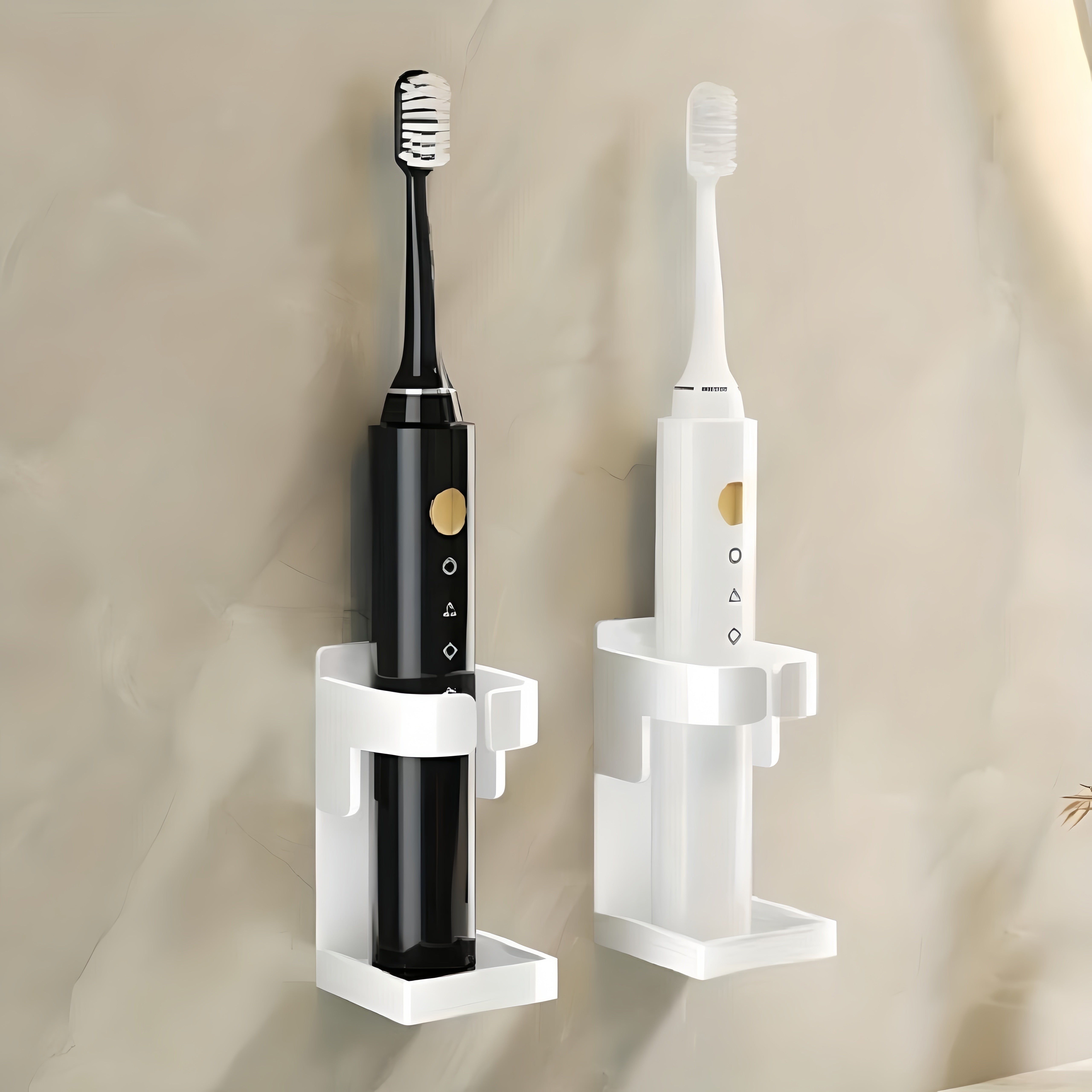 Toilet Storage Shelf with Traceless Toothbrush Holder for Electric Toothbrushes