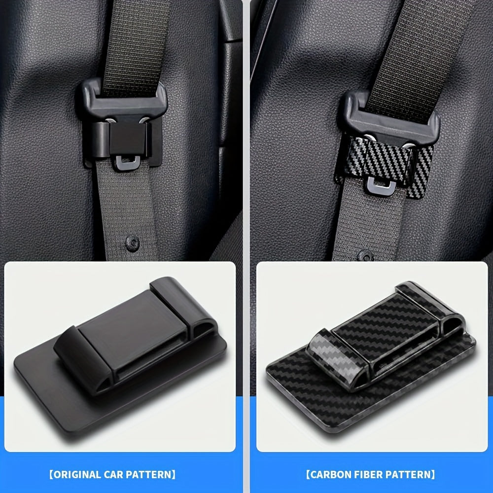Pet Car Seat Belt Stabilizer Clip Carbon Fiber Style Noise Reduction Secure Buckle