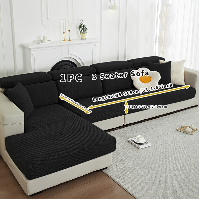 Серый флисовый чехол для дивана, подходящий для всех сезонов, эластичный и защитный для домашнего использования.