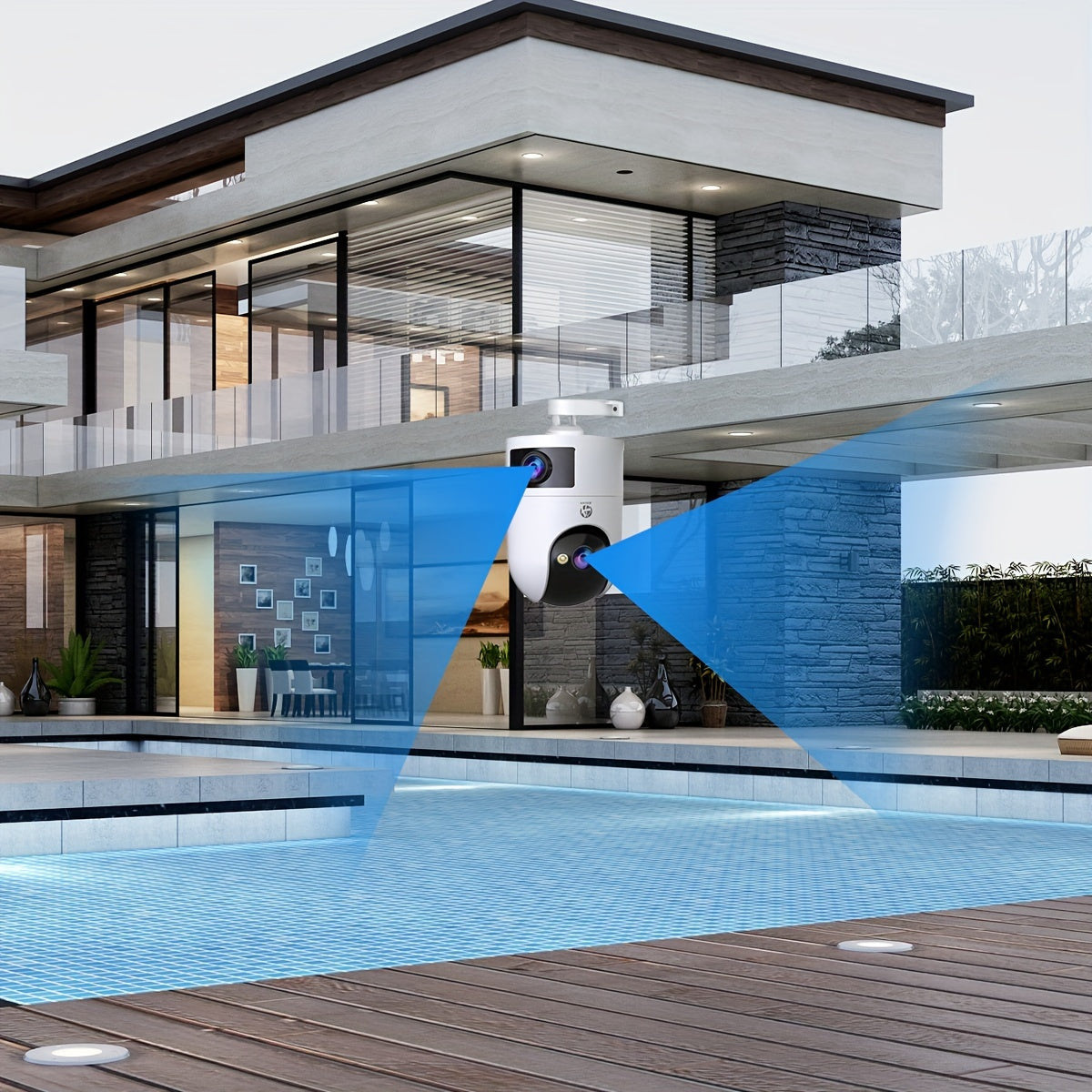 Cámara PTZ inalámbrica Full HD con Wi-Fi 5G, doble lente, vigilancia exterior para seguridad del hogar