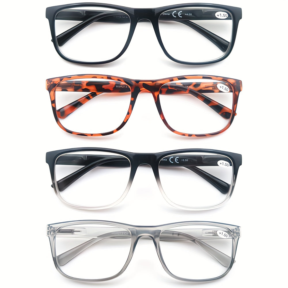 Unisex Oversized Reading Glasses Polycarbonate Frame Wide Field of Vision Spring Hinge