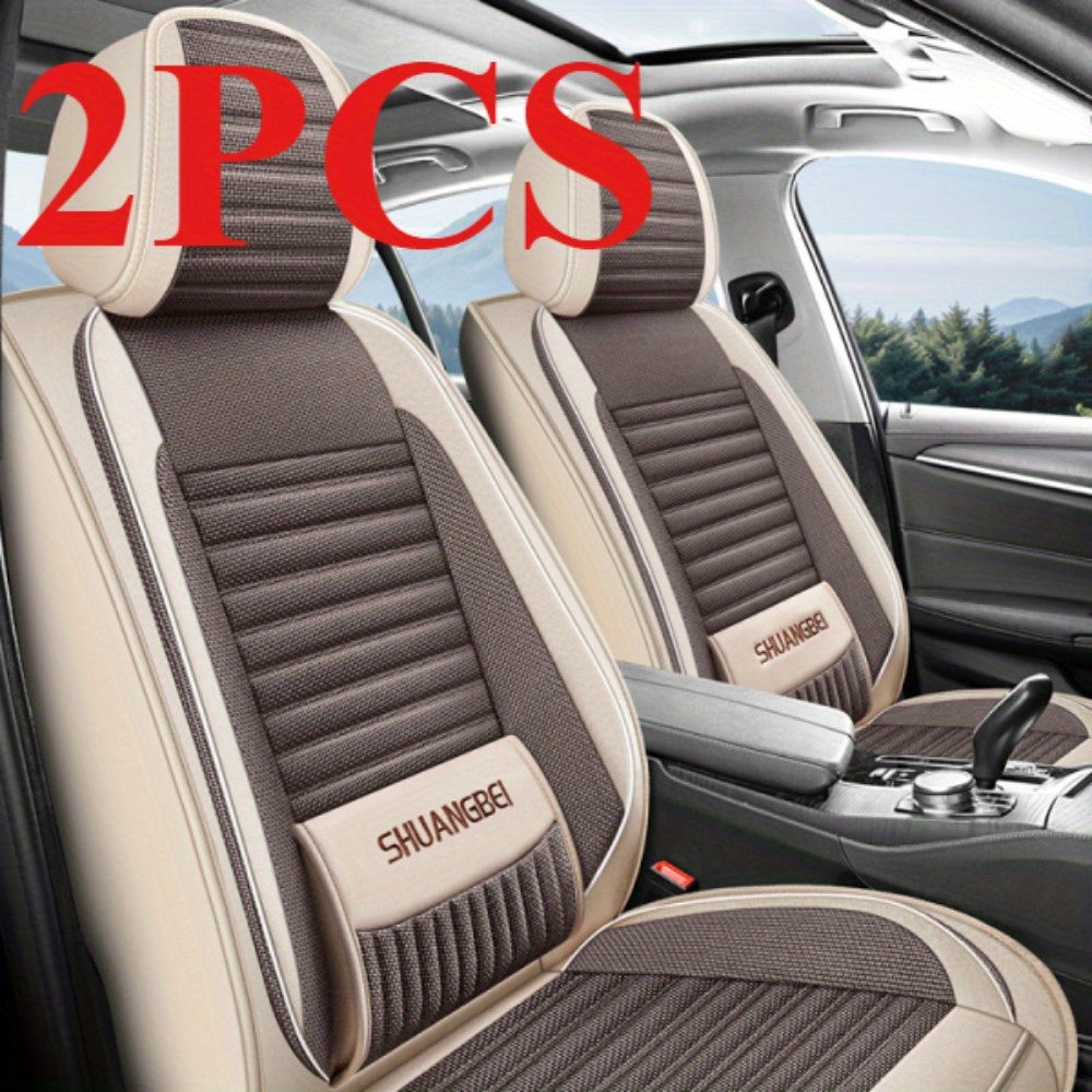 Универсальный чехол на сиденье автомобиля из льна для полного покрытия, четырех сезонов, с поддержкой поясницы