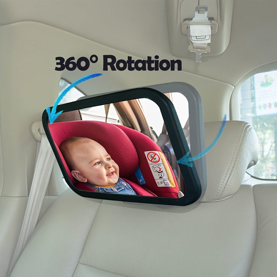 Car Mirror with 360-Degree Rotation Wide Rear View Crystal Clear Reflection