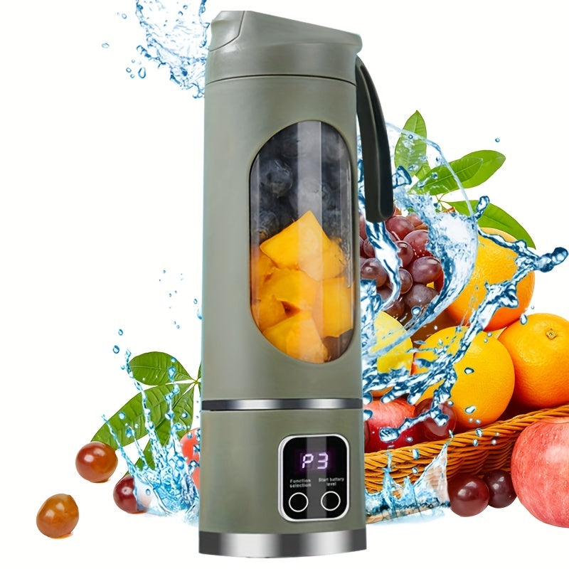 Exprimidor inalámbrico portátil con pantalla LED, 12 cuchillas, capacidad de 450ml