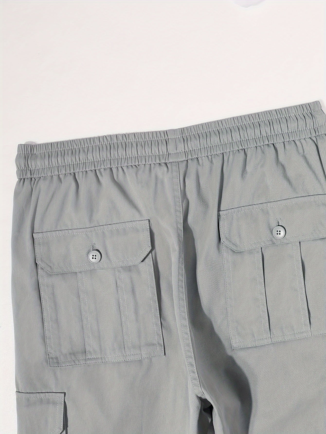 Men's 2-Pack Solid Color Cargo Pants with Pockets Regular Fit for Outdoor Activities