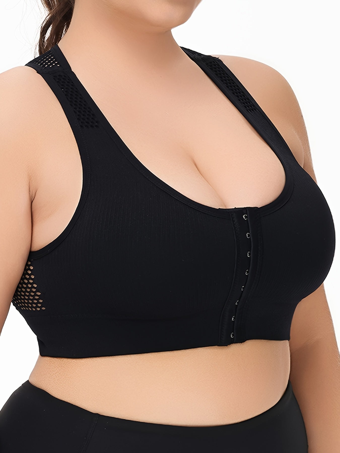 Women Breathable Seamless Sport Bra With Adjustable Straps Plus Size