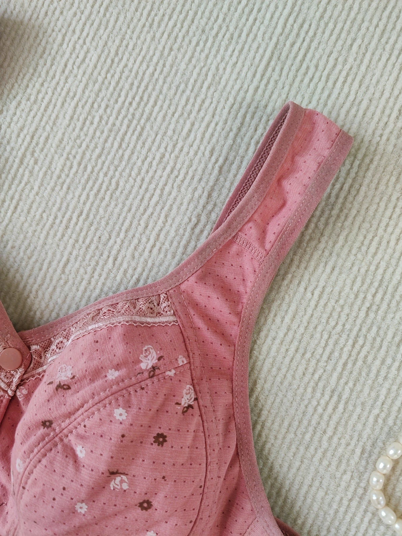 Floral Print Wireless Bralette Polyester Elastane Light Support No Padding