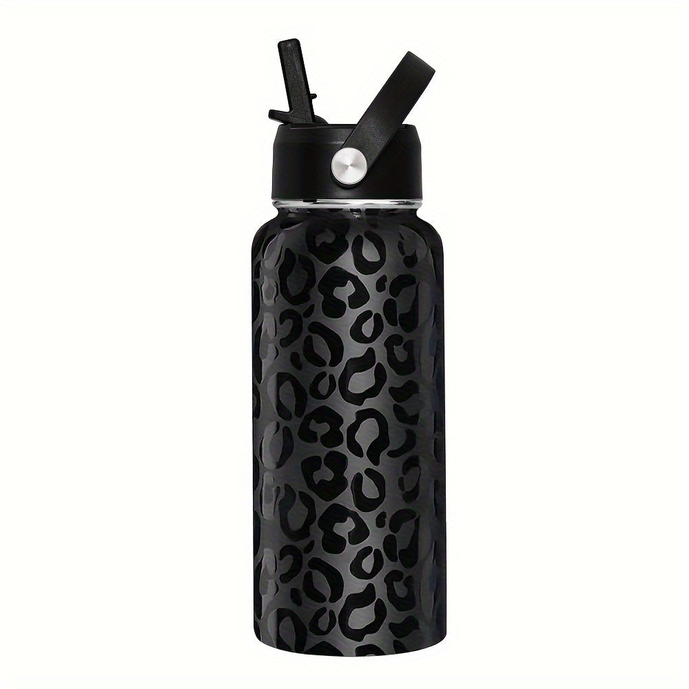 32oz Stainless Steel Water Bottle with Straw Lid for Outdoor and School Use