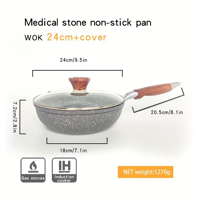 Cornstone Non-Stick Flat Bottom Pot with Lid and Tempered Glass Cover for Home Cooking