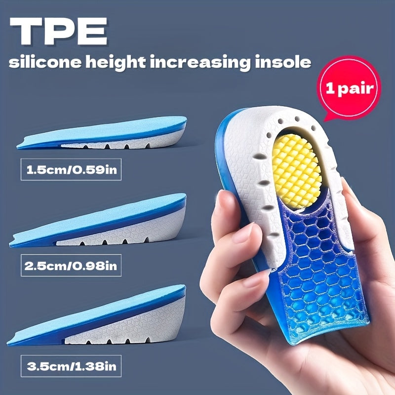 Unisex TPE Height-Increasing Insoles Silicone Half-Pads Comfortable Lightweight