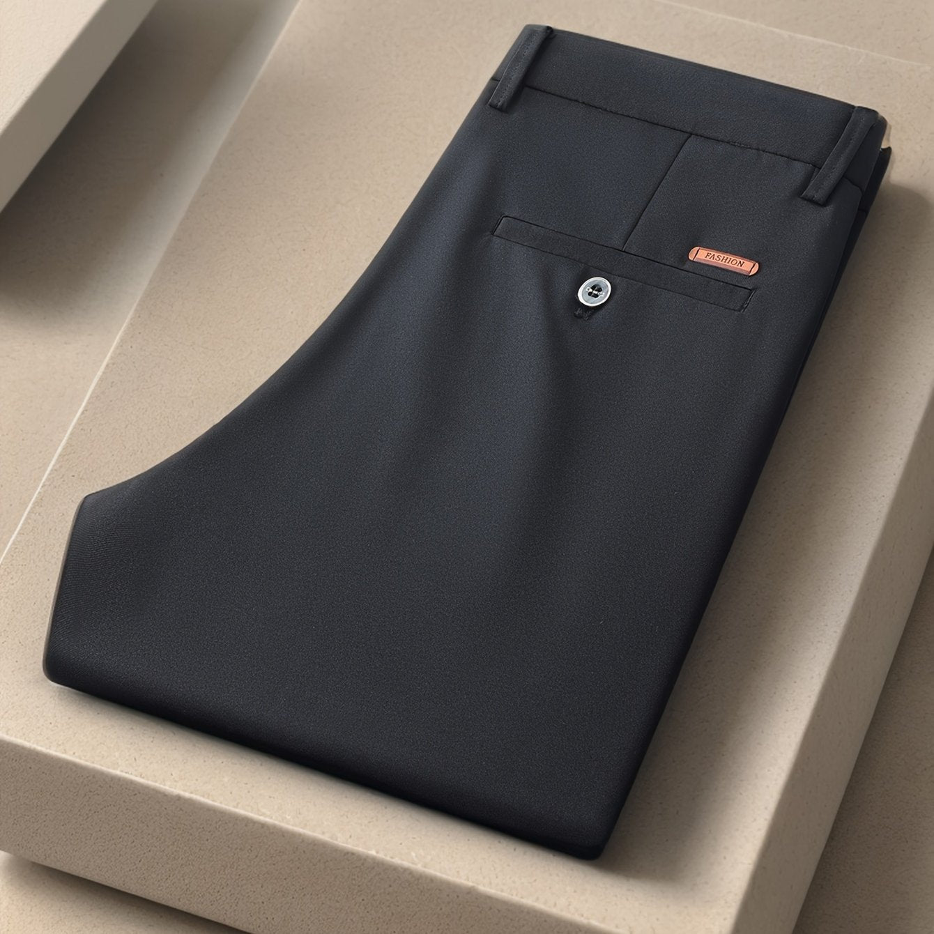 Мужские черные классические брюки из эластичного полиэстера и спандекса для офиса и работы