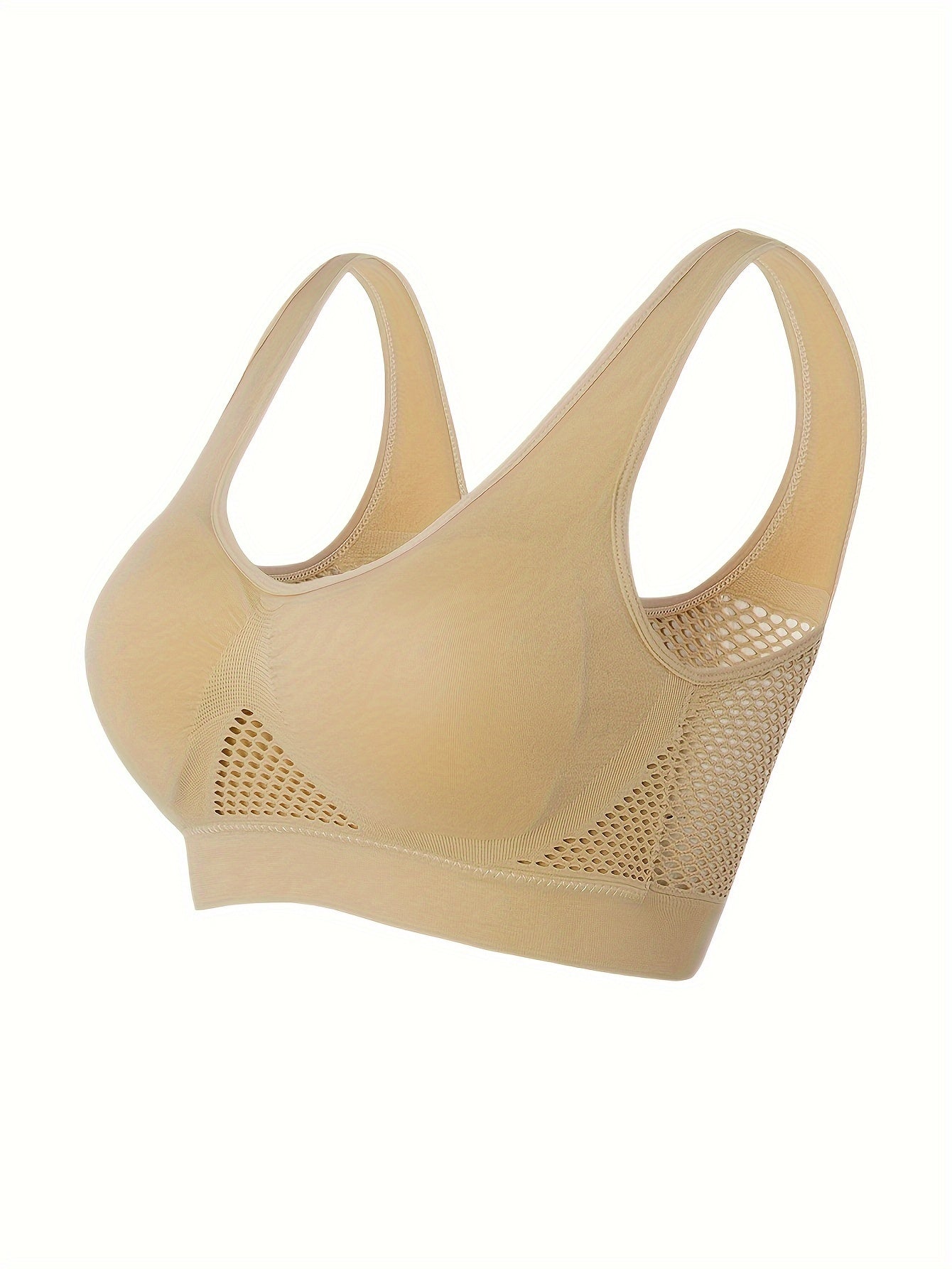 Women's Plus Size Seamless V-Neck Sports Bras 8-Pack Full Coverage Elastic