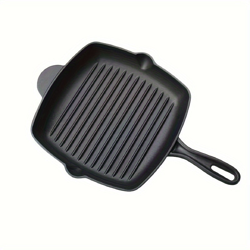 Large Cast Iron Steak Frying Pan for Gas and Electric Stoves, Flat Design